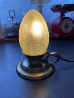 Copper-bodied mood lamp with a cracked glass cover - gilde