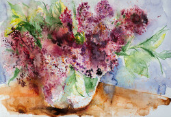 Lilac. Original watercolor painting