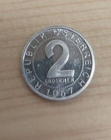 2 Groschen 1967 Hibátlan !!! Ritka !!!