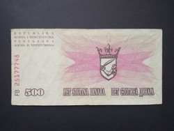Bosznia Hercegovina 500 Dinara 1992 F