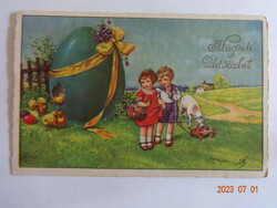 Régi grafikus húsvéti képeslap - Sóti Klára rajz