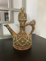 Antique zsolnay openwork decorative jug with lid from the Arab series