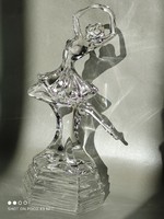 Shining clear crystal glass ballerina dancer statue
