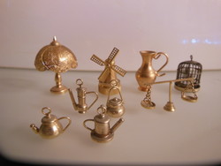 Miniature - 11 pcs - copper - solid - laced lamp - cage antique - perfect