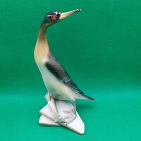 Ritka gyűjtői Herendi Kormorán madár figura hallal
