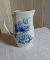 Alföldi porcelain jug, blue flower / rose water jug