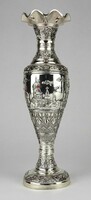 1O255 Ezüst színű ortodox templom mintás fém váza díszváza 22.5 cm
