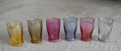 Glass cup 6 pcs. Colorful, short drink, stomp, stampede