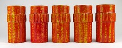1O168 Mid century narancs mázas retro kerámia pohár készlet 5 darab