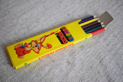 Szines ceruza csomag , jack rabbit 6 coloured pencil 17,5 x 5 x 1 cm retro trafikáru eredeti csomag