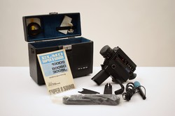 Mid century elmo super 8 camera / retro / old / case + accessories