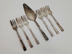 English, vinners of sheffield silver plated cake fork set and cake spatula