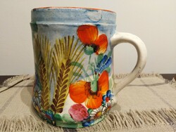 Creamy, sour cream - ceramic jug / handmade