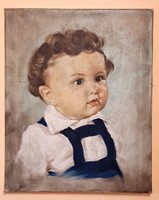 Antique boy portrait painting