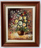 Deeply discounted Adilov kabul mixed bouquet framed 59x50cm
