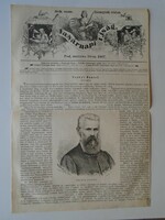 S0569 Csányi dániel mine Máramarosziget - woodcut and article - 1867 newspaper front page