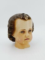 Painted plaster putto, angel, doll's head, 10 cm