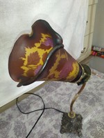 Beautiful vintage frilled gallé copper complete table lamp