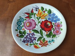 Hand-painted Hungarian Kalocsa floral porcelain wall plate