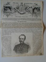 S0591 county judge György Apponyi Count Nagyapponyi - woodcut and article - 1861 newspaper front page