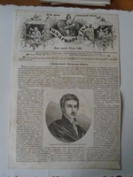S0628  Trattner János Tamás  -nyomdász, könyvkereskedő - fametszet és cikk-1867-es újság címlapja