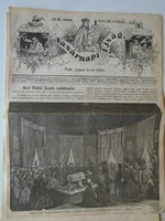 S0604 Count László's funeral with long article - woodcut and article - 1861 newspaper front page