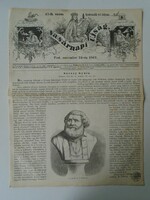 S0621 Sárosyí Gyula - Borossebes (Sebis) Arad -  - fametszet és cikk-1861-es újság címlapja
