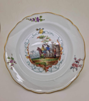 Meissen figural hand-painted plate 19cm with sword mark