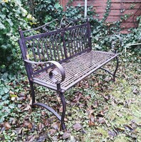 Wrought iron garden bench
