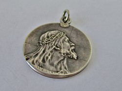 Nagyon szép antik ezüst Jézus medál