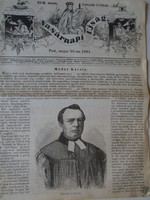 S0603 Bishop Károly Máday - Késmárk Eperjes - woodcut and article-1861 newspaper front page