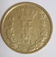Luxembourg 5 francs 1987 (127)