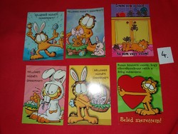 Retro postcard package 6 pcs mail clear garfield humorous factory condition 4.
