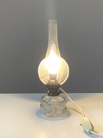 Glass kerosene lamp with electric lighting 34.5 Cm for wall and table use
