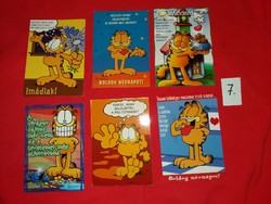 Retro postcard package 6 pcs mail clear garfield humorous factory condition 7.