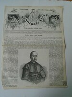 S0617 Peitler Antal - Bishop of Vác - Vác - woodcut and article-1861 newspaper front page