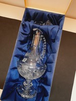 Crystal bottle, carafe, liqueur glass with stopper, 40 cm, with citroen logo