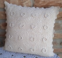 Decorative pillow, machine crocheted