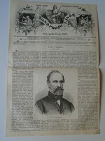 S0585 Blood wolf - Kőröstarcsa - interior - Szolnok, etc. - woodcut and article - 1867 newspaper front page