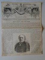 S0607 Sámuel Bodola of Zágon - bishop of Transylvania - woodcut and article-1861 newspaper front page