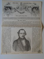 S0599 józsef hild - architect, Pest woodcut and article-1861 newspaper front page