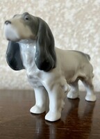 Antique German figural porcelain dog statue marked metzler & ortloff