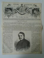 S0622 ablanczkürthi Ghyczy Kálmán- k. pénzügyminiszter - fametszet és cikk-1861-es újság címlapja