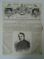 S0622 Ghyczy Kalmán of Ablanczkürthi. Minister of Finance - woodcut and article-1861 newspaper front page