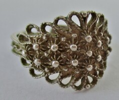 Gyönyörű antik kézműves ezüstgyűrű állítható