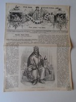 S0608 King János of Zápolya (of Szapolya) the battle of Mohács - woodcut and article-1861 newspaper front page