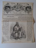 S0608 Zápolya János király (Szapolyai)  A mohácsi csata - fametszet és cikk-1861-es újság címlapja
