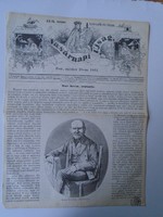 S0618 Máté István néptanító Nagybereg- Tiszabecs - fametszet és cikk-1861-es újság címlapja