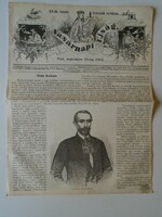 S0613 Tisza Kálmán  későbbi  miniszterelnök  Nagyvárad - fametszet és cikk-1861-es újság címlapja