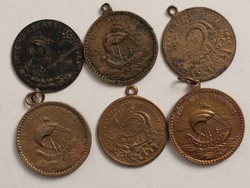 Szent György-érme lot 6 db, benne 5 db medál XIX-XX. század